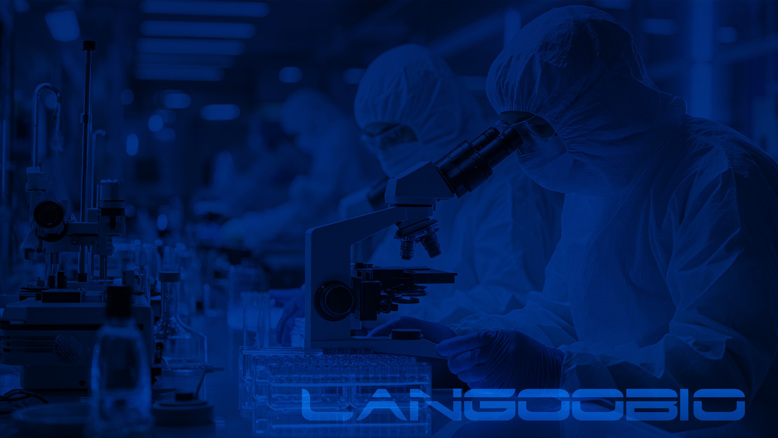 朗谷生物实验室中研究人员操作显微设备